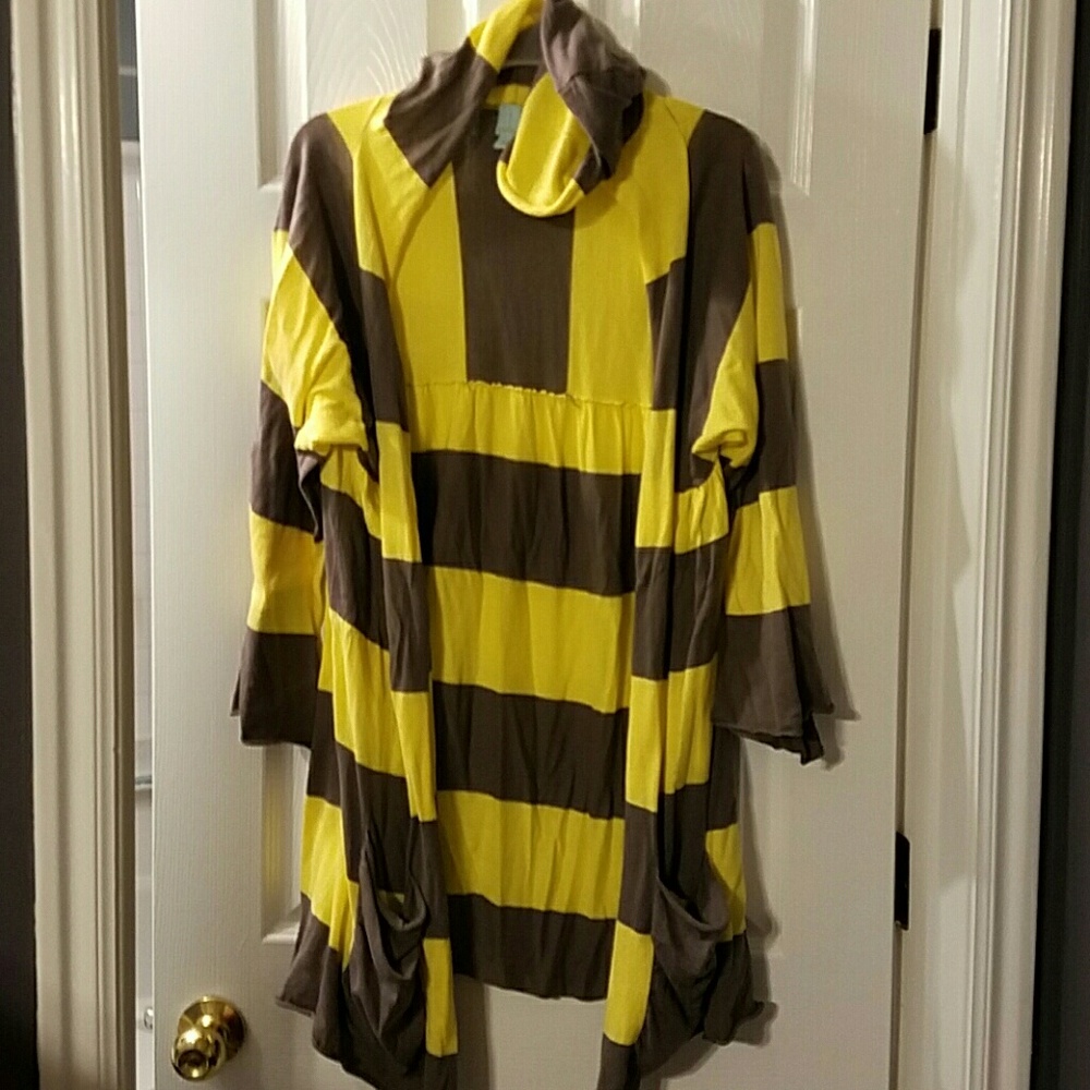Darling striped cardigan hooded sweater
